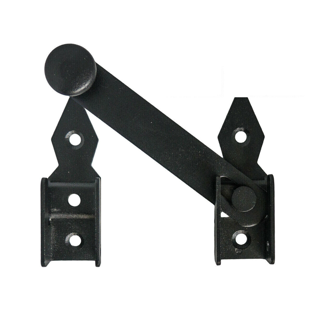 thumbnail image 2 of Haven Heritage Black Steel Garden Gate Latch Kit – Heavy Duty, Surface Mounted, Large Catch Set D17 2 of 6