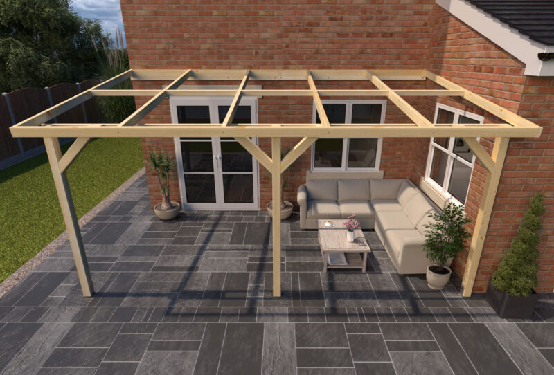 Lean-to Pergola Eva Timber Frame Self-Assembly Kit