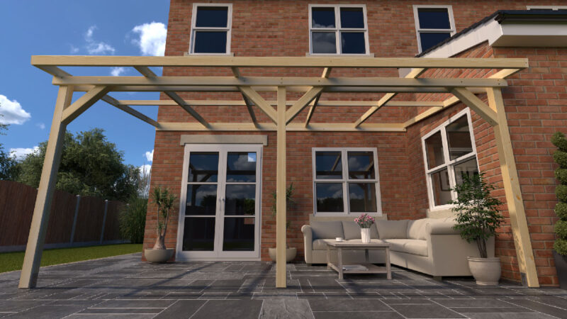 Lean-to Pergola Eva Timber Frame Self-Assembly Kit