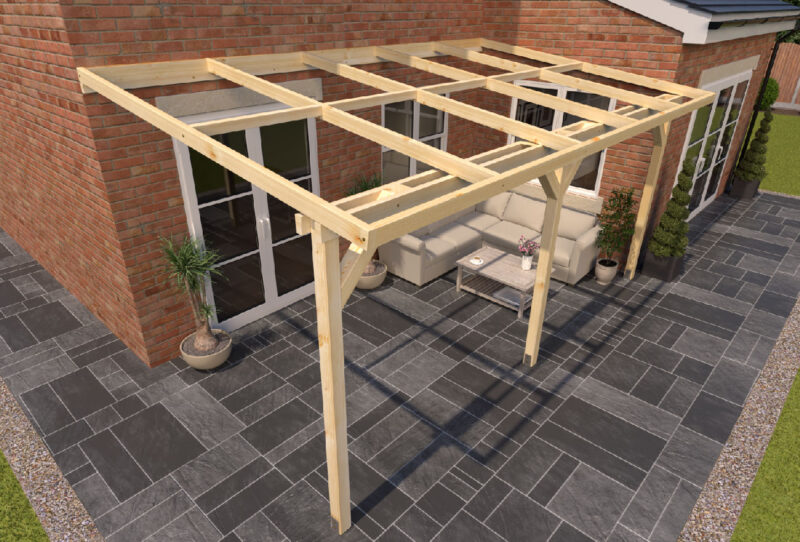 Lean-to Pergola Eva Timber Frame Self-Assembly Kit