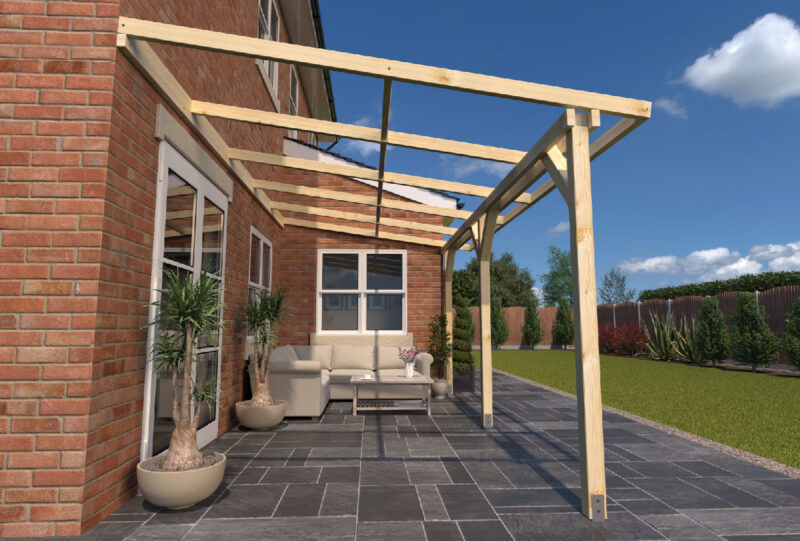 Lean-to Pergola Eva Timber Frame Self-Assembly Kit