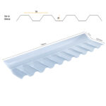 3" Clear Greca Profile 76/18mm PVC Wall Flashing For Corrugated Roofing Sheets