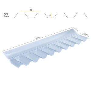 3" Clear Greca Profile 76/18mm PVC Wall Flashing For Corrugated Roofing Sheets