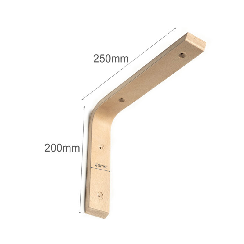 Single Heavy Duty Wooden Plywood Shelf Support Bracket Beech Timber Shelf Bracket
