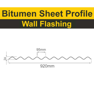 PVC Wall Flashing For Corrugated Bitumen Sheet Profile - Fits BituRoof, Onduline, Coroline, Gutta – 920mm