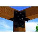 Black Decorative Pergola Bracket Three Way Corner Connector