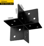 Black Decorative Pergola Bracket Three Way Corner Connector