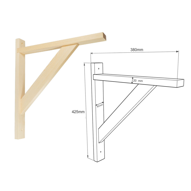 Single Heavy Duty Large Wooden Shelf Bracket Timber Shelf Bracket Shelf Support
