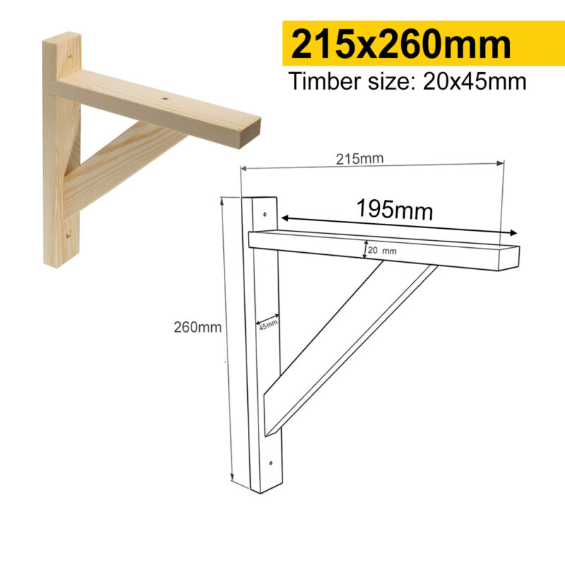 Single Heavy Duty Large Wooden Shelf Bracket Timber Shelf Bracket Shelf Support