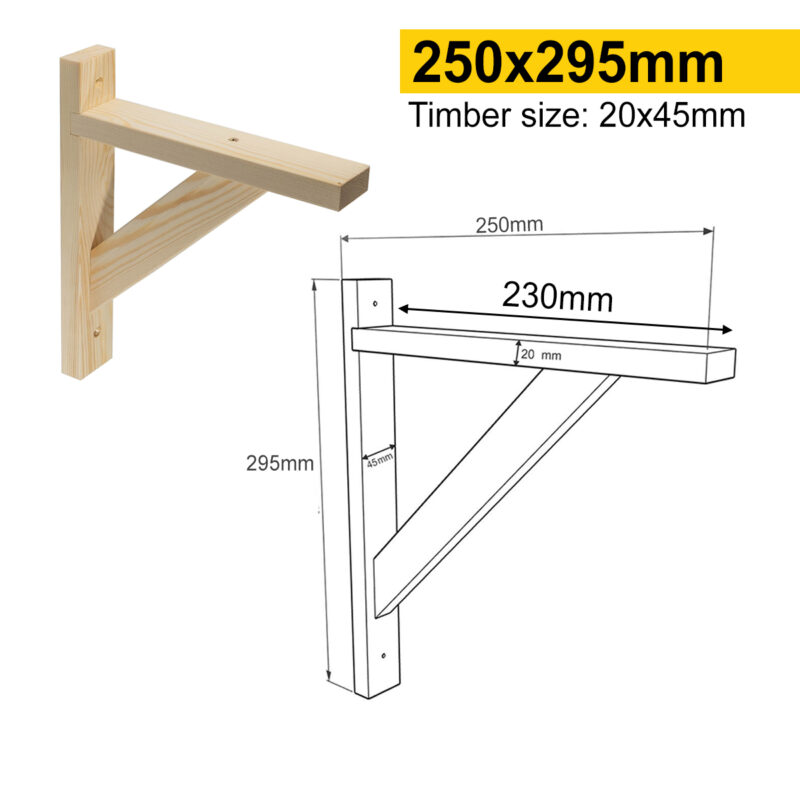 Single Heavy Duty Large Wooden Shelf Bracket Timber Shelf Bracket Shelf Support