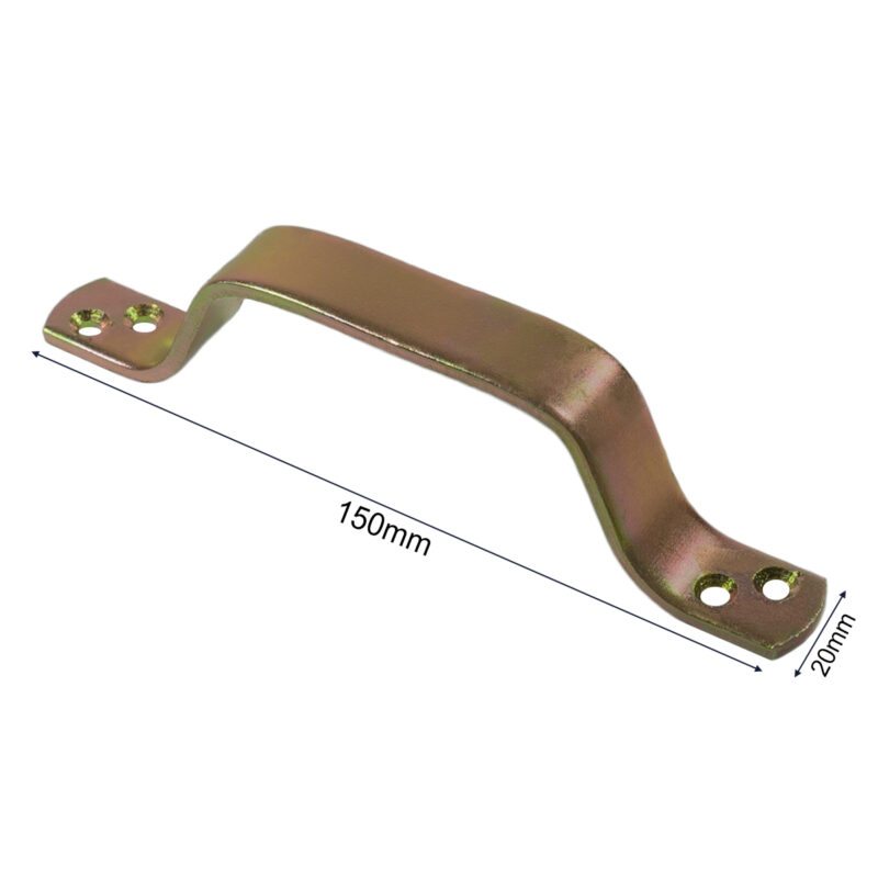 Single Yellow Zinc Galvanised Gate Pull Handle | Door Handle | Shed Door Handle