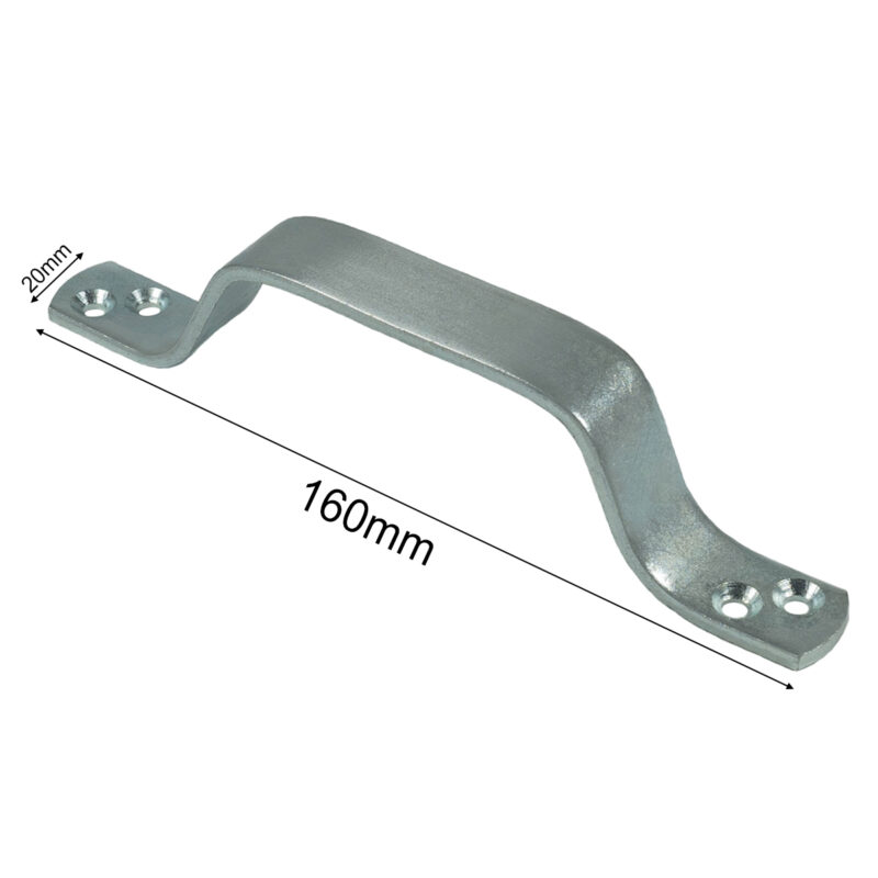 Silver Zinc Galvanised Gate Pull Handle | Door Handle | Shed Door Handle 160mm