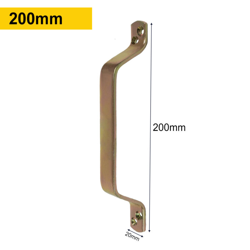 Single Yellow Zinc Galvanised Gate Pull Handle | Door Handle | Shed Door Handle