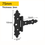 Heavy Duty Single Black Ornamental Decorative Gate Hinges Door Hinge Shed Hinge