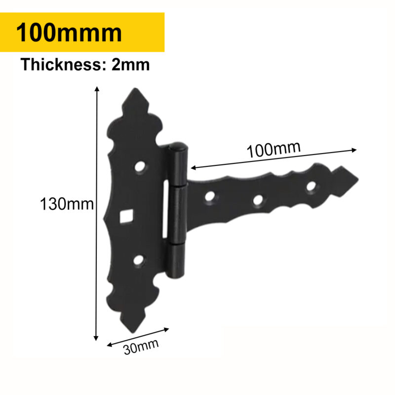 Heavy Duty Single Black Ornamental Decorative Gate Hinges Door Hinge Shed Hinge