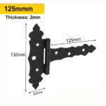 Heavy Duty Single Black Ornamental Decorative Gate Hinges Door Hinge Shed Hinge