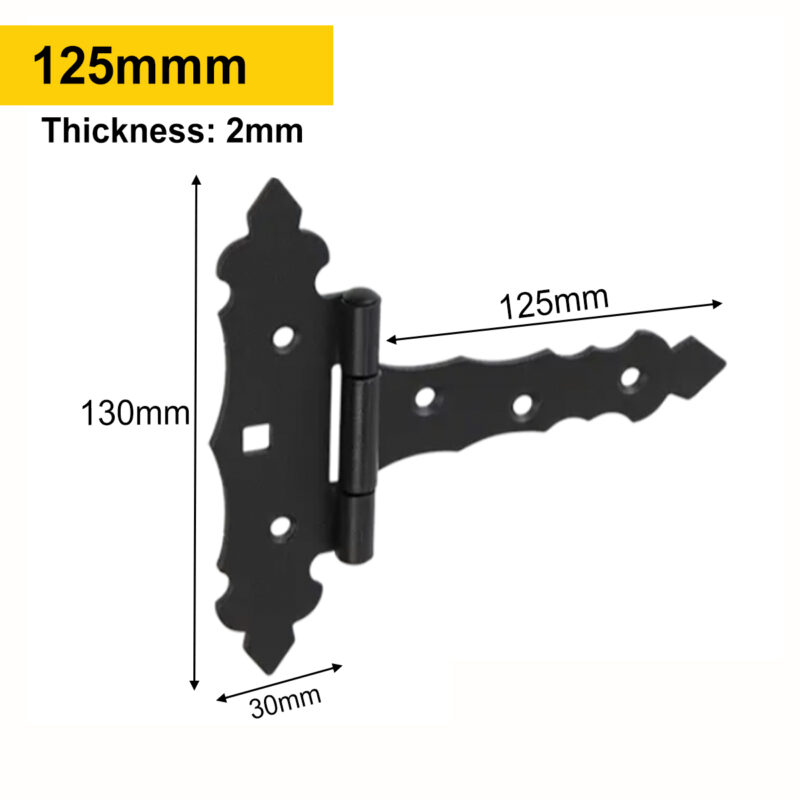 Heavy Duty Single Black Ornamental Decorative Gate Hinges Door Hinge Shed Hinge