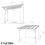 Complete Self-Assembly Lean-To Pergola SkyLite Kit With EZ Glaze Polycarbonate Roofing Sheets