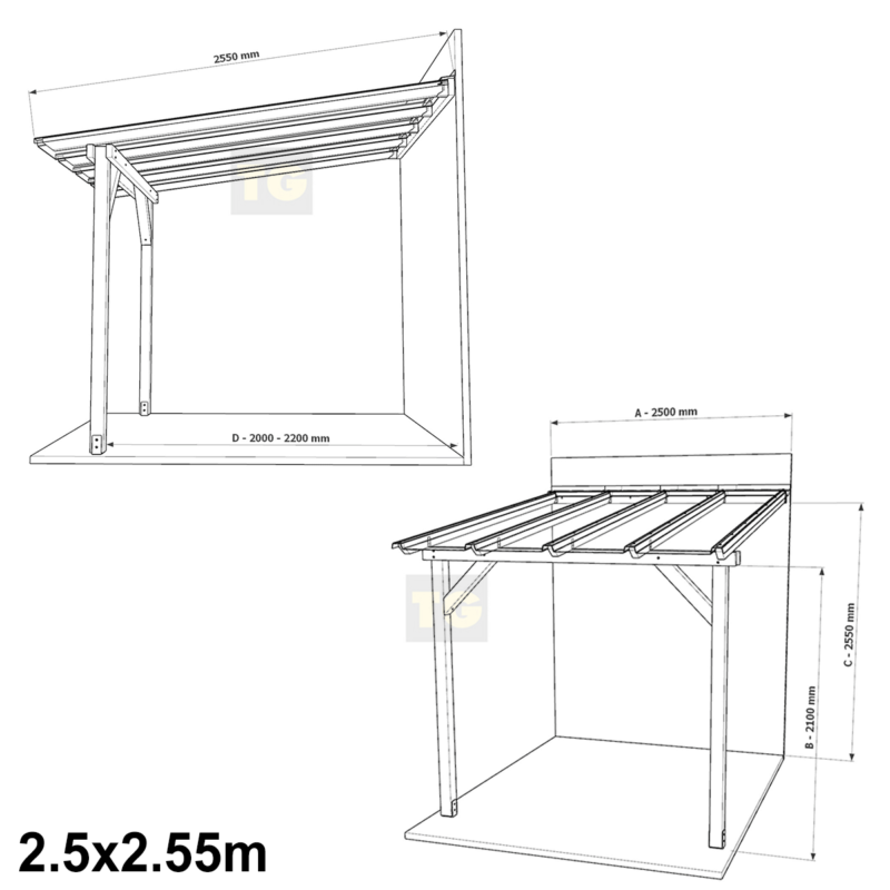Complete Self-Assembly Pergola SkyLite Kit With EZ-Glaze Polycarbonate Roofing Sheets