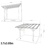 Complete Self-Assembly Lean-To Pergola SkyLite Kit With EZ Glaze Polycarbonate Roofing Sheets
