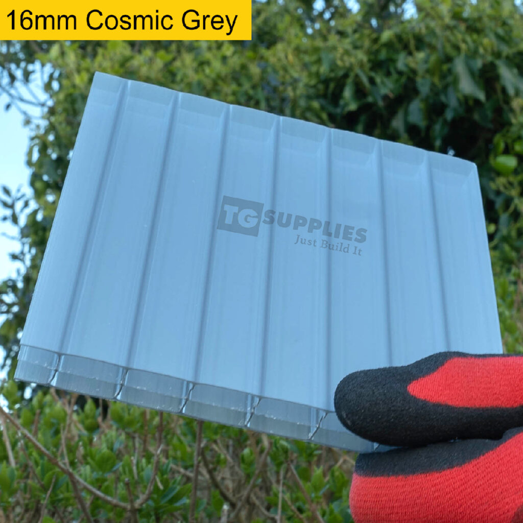 16mm Triple Wall Polycarbonate Roofing Sheet - Cosmic Grey