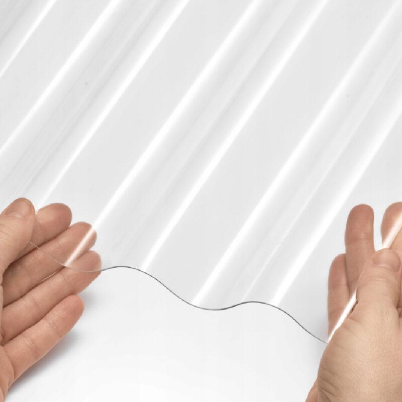 High Impact SunPlex® Clear Polycarbonate Corrugated Roofing Sheets - UV Filter - Stormproof