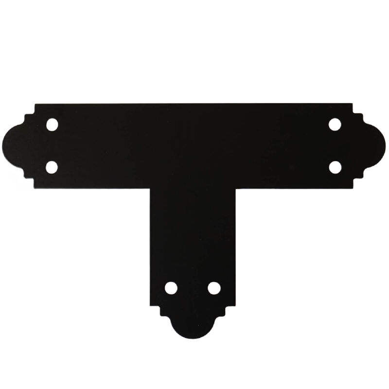 Black Ornamental Tee Bracket Brace | T Shape Pergola Connector | Black Tee Plates | T Brackets