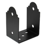 Heavy Duty Ornamental Black Bolt Down Pergola Post Support | Black Pergola Post Bracket | Ground Anchor | Fence Post Bracket