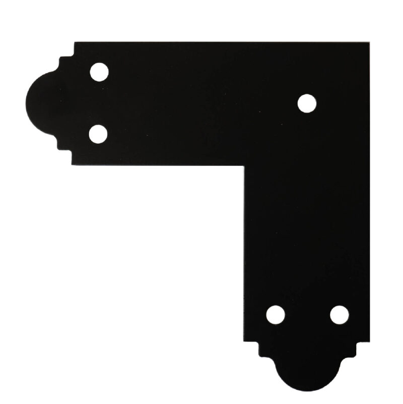 Heavy Duty Black Ornamental Pergola Corner Bracket | Flat L Plate | L Shaped Angle Flat Plate | Flat L Shape Bracket