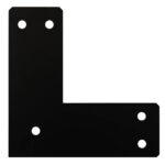 Heavy Duty Black Decorative Pergola Corner Bracket | Flat L Plate | L Shaped Angle Flat Brace | Flat L Shape Bracket