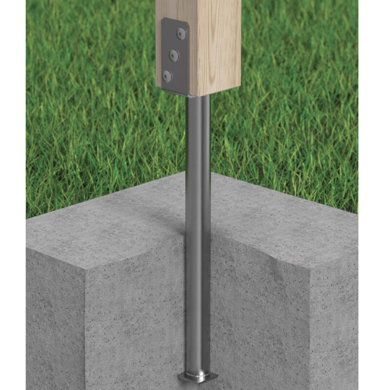 Heavy Duty Galvanised Concrete In U Shape Pergola Post Support | Ground Anchor | Foundation Base | Post Bracket