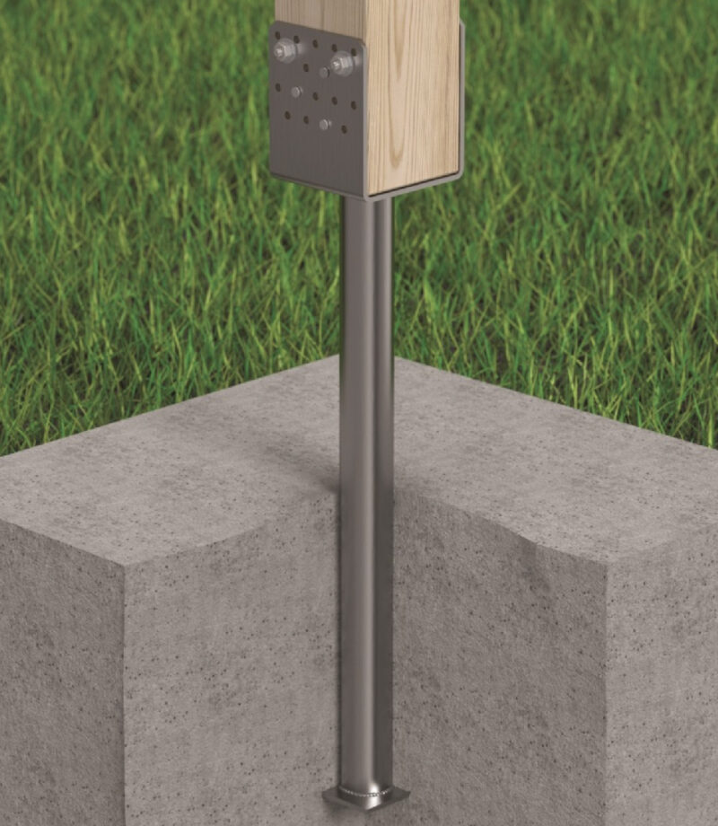 Heavy Duty Hot Dipped Galvanised Concrete In U Shape Wide Pergola Post Support | Ground Anchor | Metal Foundation Base | Post Bracket