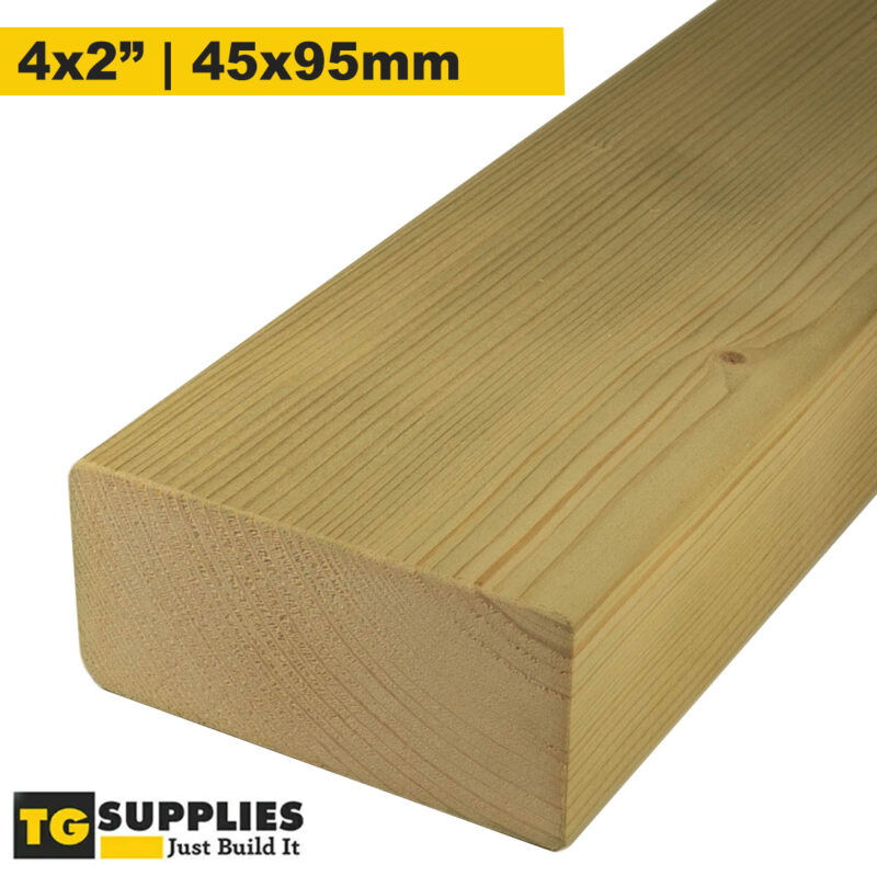 Clearance Timber - C24 Graded Pressure Treated Scandinavian Smooth Planed Tantalised Softwood Boards - Various Thicknesses