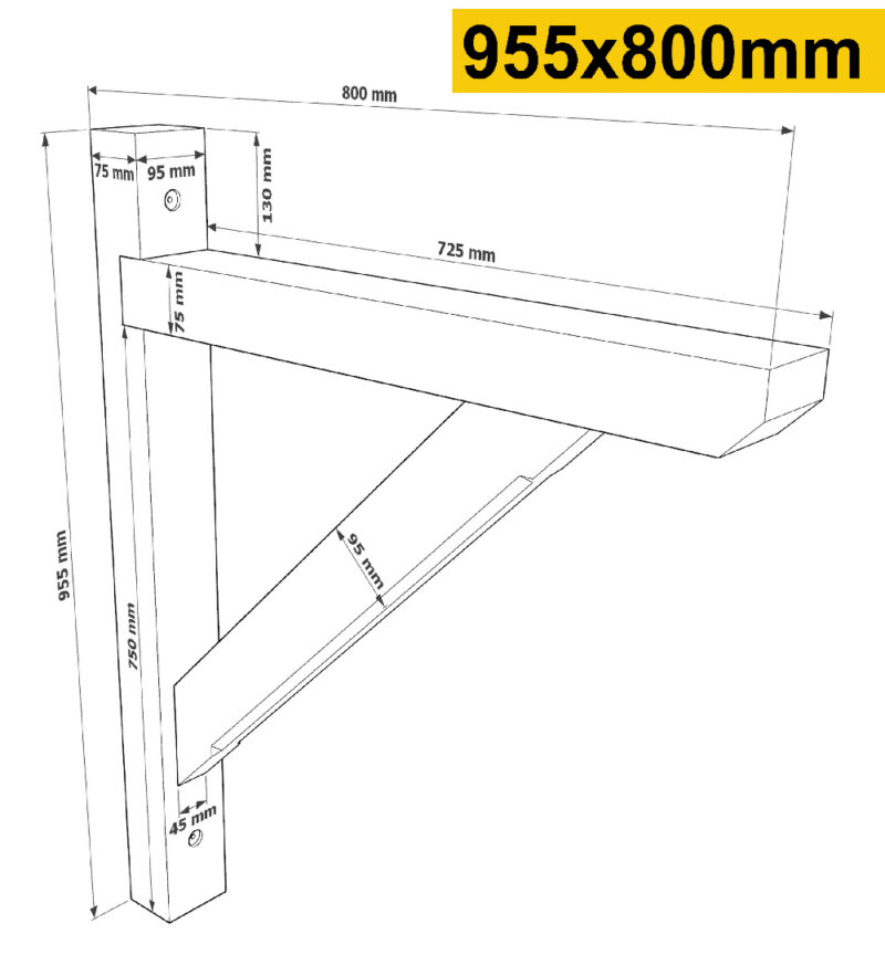 Single Heavy Duty Pressure Treated TimberLock® Porch Gallows Bracket with Free Fixings Included