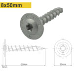 Heavy Duty Wafer Head Flange Joinery Screw – 8x50mm | Ceramic Coated