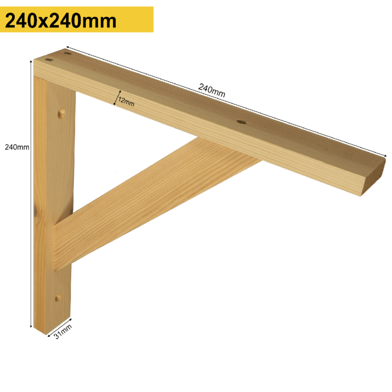 Velora® Single Wooden Shelf Bracket | Modern Timber Shelf Bracket | Wooden Shelf Support
