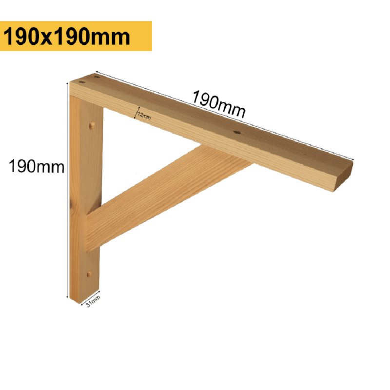 Velora® Single Wooden Shelf Bracket | Modern Timber Shelf Bracket | Wooden Shelf Support
