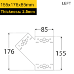 Heavy Duty Black Powder Coated Flat Pergola Brace Connector | Pergola Mending Plate | Jointing Bracket