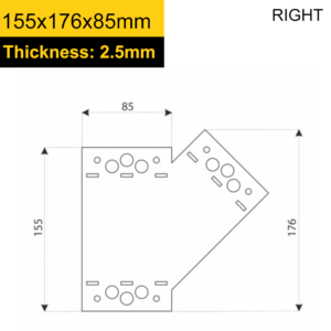 Heavy Duty Black Powder Coated Flat Pergola Brace Connector | Pergola Mending Plate | Jointing Bracket