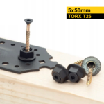 Black Decorative TORX Wide Head Self-Drilling Screws With Washers For Pergola Connectors