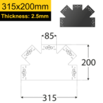 Heavy Duty Powder Coated Decorative Flat Bracket Jointing Plate Joiner Brace "5 Arms" | Truss Pergola Connector