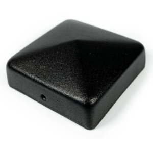 Premium Black Powder-Coated Square Pyramid Metal Fence Post Cap