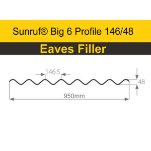 White Foam Eaves Fillers For 6″ Corrugated Big 6 Sunruf Profile Roofing Sheets