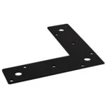 Heavy Duty Black Flat Corner Plate L Shape 90 Degree Right Angle Bracket Mending Brace Jointing Plate 150x150x40mm