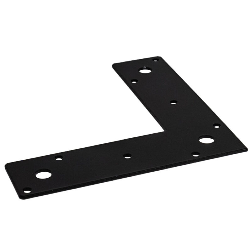 Heavy Duty Black Flat Corner Plate L Shape 90 Degree Right Angle Bracket Mending Brace Jointing Plate 150x150x40mm