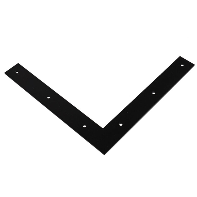 Black Heavy Duty Flat Corner Bracket – L-Shaped Angle Repair Brace with Powder-Coated Finish - Mending Corner Brace