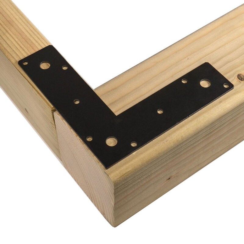 Heavy Duty Black Flat Corner Plate L Shape 90 Degree Right Angle Bracket Mending Brace Jointing Plate 150x150x40mm