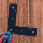 Heavy Duty Black Flat Corner Plate L Shape 90 Degree Right Angle Bracket Mending Brace Jointing Plate 150x150x40mm