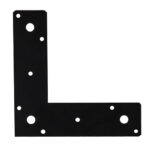 Heavy Duty Black Flat Corner Plate L Shape 90 Degree Right Angle Bracket Mending Brace Jointing Plate 150x150x40mm