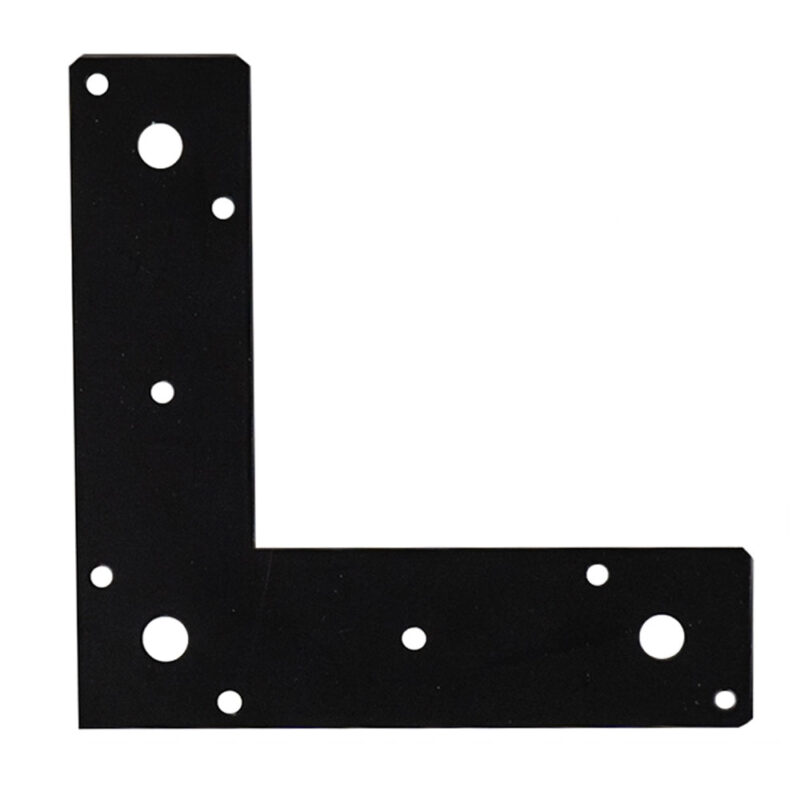 Heavy Duty Black Flat Corner Plate L Shape 90 Degree Right Angle Bracket Mending Brace Jointing Plate 150x150x40mm